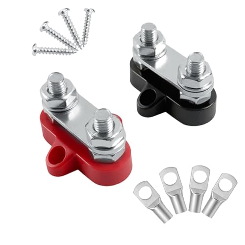 GIONAR 2 Stück Dual Anschlussbolzen M8, 12V-48V Stromverteiler Sammelschiene Busbar, Anschlussbolzen Batterieklemmenblöcke, Klemmblock Sammelschiene Busbar für Auto, LKW, Wohnmobil, Boot GIONAR 2 Stück Dual Anschlussbolzen M8, 12V-48V Stromverteiler Sammelschiene Busbar, Anschlussbolzen Batterieklemmenblöcke, Klemmblock Sammelschiene Busbar für Auto, LKW, Wohnmobil, Boot von GIONAR