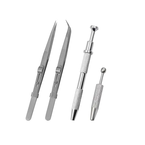 GIONAR 2 Stück Edelstahl Schmuck Pinzette Set, inklusive Piercing Kugel Zange, Prong Pinzetten und Diamant Halter, Pick Up Tool, Präzisionswerkzeug für Schmuckherstellung und Reparatur GIONAR 2 Stück Edelstahl Schmuck Pinzette Set, inklusive Piercing Kugel Zange, Prong Pinzetten und Diamant Halter, Pick Up Tool, Präzisionswerkzeug für Schmuckherstellung und Reparatur von GIONAR