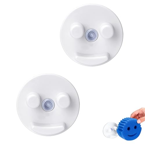 GIONAR 2 Stück für Scrub Daddy Halterung,Sponge Holder,Spülschwammhalter,Scrub Mommy,Schwammhalter für Küchenwaschbecken mit Saugnapf-Installation(Schwämme Nicht enthalten) von GIONAR