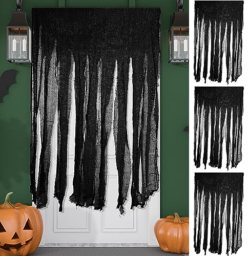 GIONAR 3 Stück 1x1.65M Halloween Türvorhang -Halloween Deko Vorhang- Halloween Tuch Partydekoration - Vorhänge Horror Deko Outdoor Indoor-Party Spukhaus-Eingangsdekoration von GIONAR