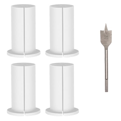 GIONAR 4 Stück Wanddurchführung Kabel Set, Kabeldurchführung Weiß, mit Lochöffner, Mauerdurchführung für 1 Zoll Wandloch, Wandloch Silikonstopfen, für Starlink-Kabelrouter und für Ethernet Adapter von GIONAR