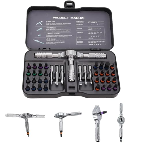 GIONAR 40-in-1 Magnetisches Ratschen-Schraubendreher-Set mit S2-Stahl-Bits & flexiblem Schaft für Präzisionsreparatur & Montage, Möbelmontage GIONAR 40-in-1 Magnetisches Ratschen-Schraubendreher-Set mit S2-Stahl-Bits & flexiblem Schaft für Präzisionsreparatur & Montage, Möbelmontage von GIONAR