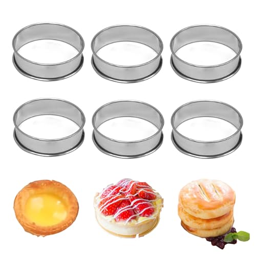 GIONAR Crumpet-Ringe, 10 mm, antihaftbeschichtet, Kochringe aus 304 Edelstahl, Former für Mousse, Spiegelei, Muffin, Torte, Gebäck (10 mm), 6 Stück GIONAR Crumpet-Ringe, 10 mm, antihaftbeschichtet, Kochringe aus 304 Edelstahl, Former für Mousse, Spiegelei, Muffin, Torte, Gebäck (10 mm), 6 Stück von GIONAR