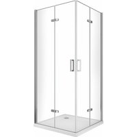 Duschkabine in der Ecke mit vollständiger faltbarer Buchöffnung und Faltschluss, H 190 Glas 6 mm 85 (82,5-84) x 85 (82,5-84) von GIORGY
