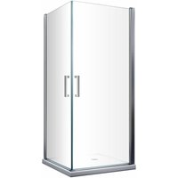 Giorgy - Duschkabine mit doppelten Schwingtüren Eckversion aus temperiertem Glas 8 mm Easy-Clean umkehrbar CM.(70X70) 66,5-68,5 x 66,5-68,5 h 200 cm von GIORGY