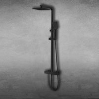 Duschsäule-Set mit Thermostat, Schwarz Matt, komplett mit Slim-Duschkopf, Handbrause, Schlauch und höhenverstellbarer Stange Duschsäule-Set mit Thermostat, Schwarz Matt, komplett mit Slim-Duschkopf, Handbrause, Schlauch und höhenverstellbarer Stange von GIORGY