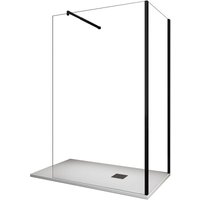 Eck-Duschkabine begehbare 200 cm hohe transparente 8-mm-Glaswand Schwarzer Rahmen mit Zubehör 100X100 reversibel Eck-Duschkabine begehbare 200 cm hohe transparente 8-mm-Glaswand Schwarzer Rahmen mit Zubehör 100X100 reversibel von GIORGY