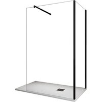 Eck-Duschkabine begehbare 200 cm hohe transparente 8-mm-Glaswand Schwarzer Rahmen mit Zubehör 100X90 reversibel Eck-Duschkabine begehbare 200 cm hohe transparente 8-mm-Glaswand Schwarzer Rahmen mit Zubehör 100X90 reversibel von GIORGY
