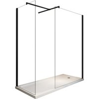Eckdusche 'Walk-in' h 200, 8 mm klare Glaspaneele, mattschwarzer Rahmen 75X110 reversibel Eckdusche 'Walk-in' h 200, 8 mm klare Glaspaneele, mattschwarzer Rahmen 75X110 reversibel von GIORGY