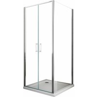 Eckduschkabine mit 1 feststehenden Seitenwand und 1 Pendeltür im Saloon-Stil aus 6 mm dickem, beidseitig montierbarem Glas 87,5-90 feste Wand + Tür von GIORGY
