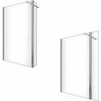 Feststehende Walk-In-Duschtrennwand mit beweglichem Spritzschutzglas aus 8 mm dickem Sicherheitsglas, H 200 cm (130) 90 cm Feststehende Glaswand + 40 von GIORGY