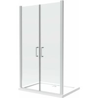 Giorgy - Duschtür mit zwei Pendeltüren aus 8 mm temperiertem Easy-Clean-Glas (160) CM.158,5-162,5 h 200 cm von GIORGY