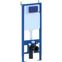 Tecno Struktur mit eingebautem Kasten für hängende WC-Schüssel, komplett mit Edelstahl-Bedienfeld mit Doppeltaste von GIORGY