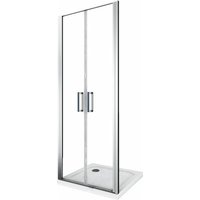 Glastür für Dusche mit 6 mm Dicke und Schwenköffnung im Saloon-Stil, die sowohl nach innen als auch nach außen geöffnet werden kann. Höhe 190 cm von GIORGY