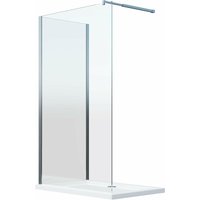 Glaswand 8 mm für Walk-in Dusche Eckvariante, Doppelglas 8 mm umkehrbar CM.75 Glas + Glas 100 von GIORGY