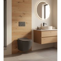 LANERI Hänge-WC Serie New Bent – Spülrandlos – Ohne Brida – Grau Matt – Kompakte Größe 49,5 cm – Soft-Close WC-Sitz LANERI Hänge-WC Serie New Bent – Spülrandlos – Ohne Brida – Grau Matt – Kompakte Größe 49,5 cm – Soft-Close WC-Sitz von GIORGY