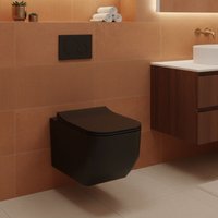 LANERI Hänge-WC Serie New Edge – Spülrandlos – Ohne Brida – Schwarz Matt – Kompakte Größe 51,5 cm – Soft-Close WC-Sitz LANERI Hänge-WC Serie New Edge – Spülrandlos – Ohne Brida – Schwarz Matt – Kompakte Größe 51,5 cm – Soft-Close WC-Sitz von GIORGY