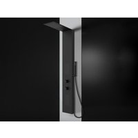 LANERI Slim-Duschpaneel mit Hydromassage aus schwarzem Edelstahl matt – 3-Wege-System mit Massagejets, Slim-Duschkopf und Handbrause – Modernes Design LANERI Slim-Duschpaneel mit Hydromassage aus schwarzem Edelstahl matt – 3-Wege-System mit Massagejets, Slim-Duschkopf und Handbrause – Modernes Design von GIORGY
