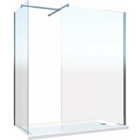 Doppelte Walk-in Duschwand mit T-förmigem oberen Stützarm 8 mm Glas Reversibel CM.90 Glas + Glas 120 von GIORGY