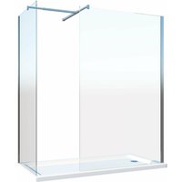 Doppelte Walk-in Duschwand mit T-förmigem oberen Stützarm 8 mm Glas Reversibel CM.100 Glas + Glas 100 von GIORGY