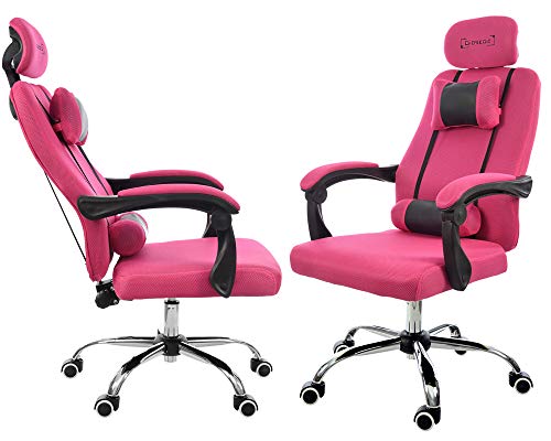 GIOSEDIO Ergonomischer Gaming-Bürostuhl GPX aus Stoff mit Kopfstütze und Verstellbarer Rückenlehne (Rosa) von GIOSEDIO