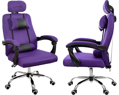 GIOSEDIO Ergonomischer Gaming Stuhl GPX aus Stoff mit Kopfstütze und Verstellbarer Rückenlehne (Violett) von GIOSEDIO