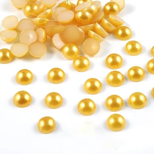 10 mm, 8 mm, 6 mm, 4 mm, Kunstperlen, halbrund, flache Rückseite, Perlen für Bastelarbeiten, Dekoration (Farbe: 1, Größe: 6 mm, 100 Stück) von GIOTEL