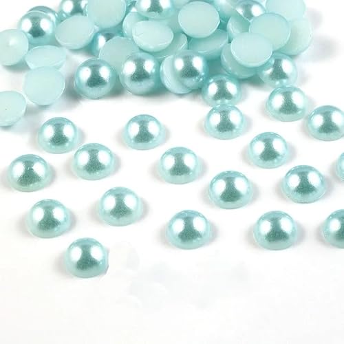 10 mm, 8 mm, 6 mm, 4 mm, Kunstperlen, halbrund, flache Rückseite, Perlen für Bastelarbeiten, Dekoration (Farbe: 12, Größe: 8 mm, 100 Stück) von GIOTEL