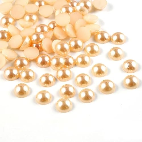 10 mm, 8 mm, 6 mm, 4 mm, Kunstperlen, halbrund, flache Rückseite, Perlen für Bastelarbeiten, Dekoration (Farbe: 2, Größe: 10 mm, 50 Stück) von GIOTEL