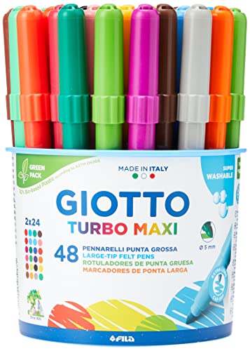 Giotto Turbo Maxi Dose mit 48 großen Spitzen, 5 mm, super waschbar Giotto Turbo Maxi Dose mit 48 großen Spitzen, 5 mm, super waschbar von GIOTTO