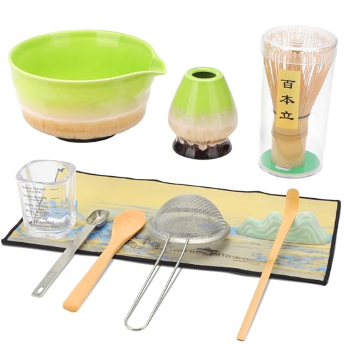 Matcha-Tee-Set GIOVARA 10-teiliges Matcha Pulver Set, Japanisches Tee-Set mit Matcha Besen, Matcha Whisk Set, Matcha Besenhalter, Sieb, Schaufel, Messzylinder mit Skala, Natürliche Materialien Matcha-Tee-Set GIOVARA 10-teiliges Matcha Pulver Set, Japanisches Tee-Set mit Matcha Besen, Matcha Whisk Set, Matcha Besenhalter, Sieb, Schaufel, Messzylinder mit Skala, Natürliche Materialien von GIOVARA
