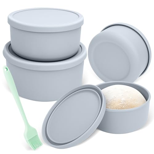 GIOVARA Pizzaballenbox mit Deckel 4er Set – Pizzateig Box aus antihaftendem Silikon, Teigballenbox Mit Ölpinsel, Mikrowellen, Gefrier und Spühlmaschinengeeignet(0,7L*2/1,3ML/2,1L) GIOVARA Pizzaballenbox mit Deckel 4er Set – Pizzateig Box aus antihaftendem Silikon, Teigballenbox Mit Ölpinsel, Mikrowellen, Gefrier und Spühlmaschinengeeignet(0,7L*2/1,3ML/2,1L) von GIOVARA