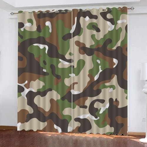 GIOVIA 3D Camouflage Vorhänge Abdunkelnde Abstrakt Geometrisch Kindervorhänge Vorhang mit ösen 2er Set Gardinen Blickdicht Verdunkelungs für Kinderzimmer Schlafzimmer Wohnzimmer B 110 X H 95 cm GIOVIA 3D Camouflage Vorhänge Abdunkelnde Abstrakt Geometrisch Kindervorhänge Vorhang mit ösen 2er Set Gardinen Blickdicht Verdunkelungs für Kinderzimmer Schlafzimmer Wohnzimmer B 110 X H 95 cm von GIOVIA