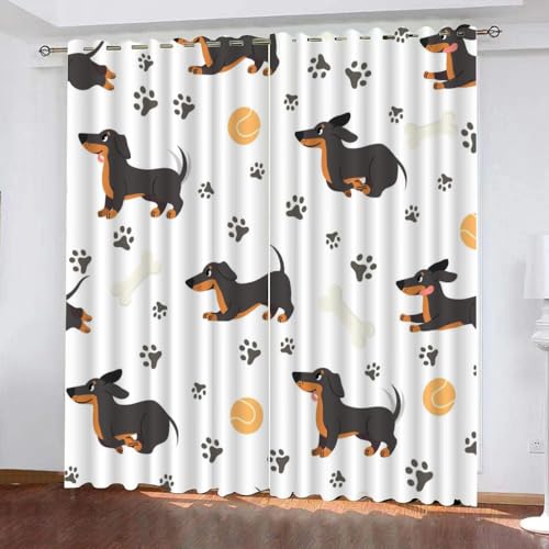 GIOVIA 3D Dackel Vorhänge Abdunkelnde Cartoon Dackel Kindervorhänge Vorhang mit ösen 2er Set Gardinen Blickdicht Verdunkelungs für Kinderzimmer Schlafzimmer Wohnzimmer B 150 X H 166 cm GIOVIA 3D Dackel Vorhänge Abdunkelnde Cartoon Dackel Kindervorhänge Vorhang mit ösen 2er Set Gardinen Blickdicht Verdunkelungs für Kinderzimmer Schlafzimmer Wohnzimmer B 150 X H 166 cm von GIOVIA