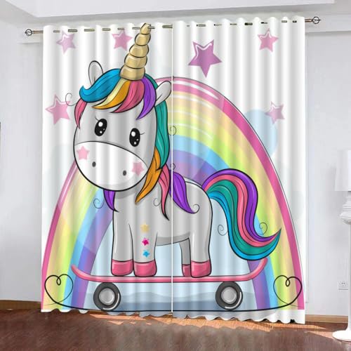 GIOVIA 3D Einhorn Gardinen Abdunkelnde Regenbogen Einhorn Kindervorhänge Vorhang mit ösen 2er Set Vorhänge Blickdicht Verdunkelungs für Kinderzimmer Schlafzimmer Wohnzimmer B 140 X H 160 cm GIOVIA 3D Einhorn Gardinen Abdunkelnde Regenbogen Einhorn Kindervorhänge Vorhang mit ösen 2er Set Vorhänge Blickdicht Verdunkelungs für Kinderzimmer Schlafzimmer Wohnzimmer B 140 X H 160 cm von GIOVIA