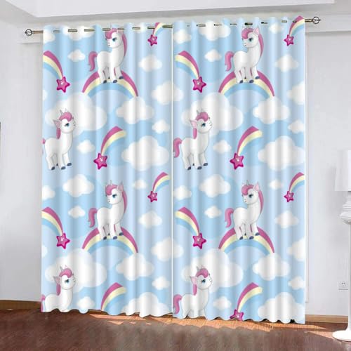 GIOVIA 3D Einhorn Gardinen Abdunkelnde Regenbogen Einhorn Kindervorhänge Vorhang mit ösen 2er Set Vorhänge Blickdicht Verdunkelungs für Kinderzimmer Schlafzimmer Wohnzimmer B 140 X H 160 cm GIOVIA 3D Einhorn Gardinen Abdunkelnde Regenbogen Einhorn Kindervorhänge Vorhang mit ösen 2er Set Vorhänge Blickdicht Verdunkelungs für Kinderzimmer Schlafzimmer Wohnzimmer B 140 X H 160 cm von GIOVIA