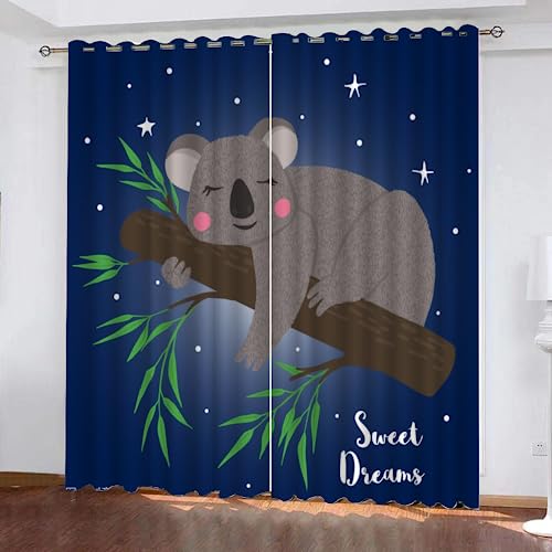 GIOVIA 3D Koala Gardinen Abdunkelnde Sternenhimmel Koala Kindervorhänge Vorhang mit ösen 2er Set Vorhänge Blickdicht Verdunkelungs für Kinderzimmer Schlafzimmer Wohnzimmer B 140 X H 160 cm GIOVIA 3D Koala Gardinen Abdunkelnde Sternenhimmel Koala Kindervorhänge Vorhang mit ösen 2er Set Vorhänge Blickdicht Verdunkelungs für Kinderzimmer Schlafzimmer Wohnzimmer B 140 X H 160 cm von GIOVIA