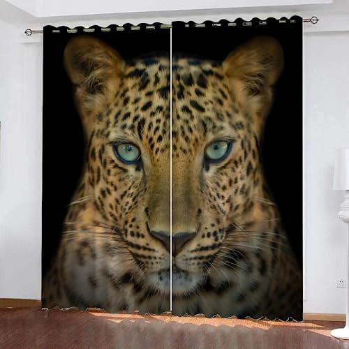 GIOVIA 3D Leopard Vorhänge Abdunkelnde mit ösen 2 Stücks Gardinen Blickdicht Verdunkelungs Tier Leopard Kälteschutz Scheibengardinen für Junge Mädchen Schlafzimmer B 280 X H 260 cm GIOVIA 3D Leopard Vorhänge Abdunkelnde mit ösen 2 Stücks Gardinen Blickdicht Verdunkelungs Tier Leopard Kälteschutz Scheibengardinen für Junge Mädchen Schlafzimmer B 280 X H 260 cm von GIOVIA