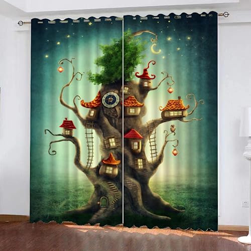 GIOVIA 3D Lustiger Baum Vorhang Abdunkelnde Sternenhimmel Polyester Vorhänge mit ösen 2er Set Gardinen Blickdicht Verdunkelungs Geräuschreduzierung für Schlafzimmer Wohnzimmer B 220 X H 215 cm GIOVIA 3D Lustiger Baum Vorhang Abdunkelnde Sternenhimmel Polyester Vorhänge mit ösen 2er Set Gardinen Blickdicht Verdunkelungs Geräuschreduzierung für Schlafzimmer Wohnzimmer B 220 X H 215 cm von GIOVIA