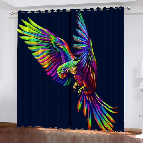 GIOVIA 3D Papagei Gardinen Abdunkelnde Bunt Graffiti Kindervorhänge Vorhang mit ösen 2er Set Vorhänge Blickdicht Verdunkelungs für Kinderzimmer Schlafzimmer Wohnzimmer B 140 X H 160 cm GIOVIA 3D Papagei Gardinen Abdunkelnde Bunt Graffiti Kindervorhänge Vorhang mit ösen 2er Set Vorhänge Blickdicht Verdunkelungs für Kinderzimmer Schlafzimmer Wohnzimmer B 140 X H 160 cm von GIOVIA