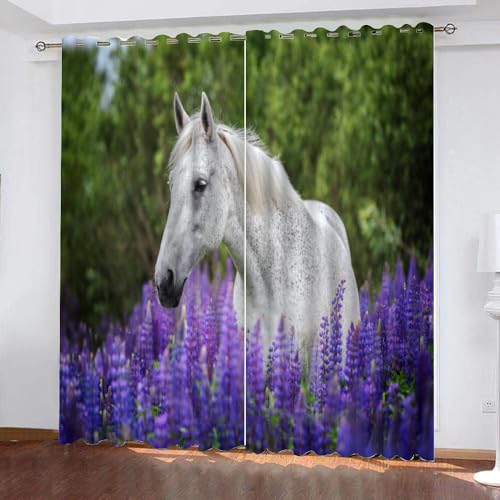 GIOVIA 3D Pferd Gardinen Abdunkelnde Lavendel Pferd Kindervorhänge Vorhang mit ösen 2er Set Vorhänge Blickdicht Verdunkelungs für Kinderzimmer Schlafzimmer Wohnzimmer B 140 X H 160 cm GIOVIA 3D Pferd Gardinen Abdunkelnde Lavendel Pferd Kindervorhänge Vorhang mit ösen 2er Set Vorhänge Blickdicht Verdunkelungs für Kinderzimmer Schlafzimmer Wohnzimmer B 140 X H 160 cm von GIOVIA