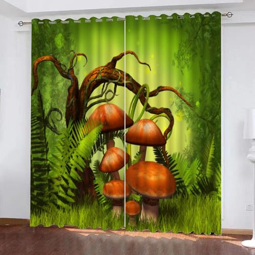 GIOVIA 3D Pilz Vorhang Abdunkelnde Wald Pilze Polyester Vorhänge mit ösen 2er Set Gardinen Blickdicht Verdunkelungs Geräuschreduzierung für Schlafzimmer Wohnzimmer B 220 X H 215 cm GIOVIA 3D Pilz Vorhang Abdunkelnde Wald Pilze Polyester Vorhänge mit ösen 2er Set Gardinen Blickdicht Verdunkelungs Geräuschreduzierung für Schlafzimmer Wohnzimmer B 220 X H 215 cm von GIOVIA