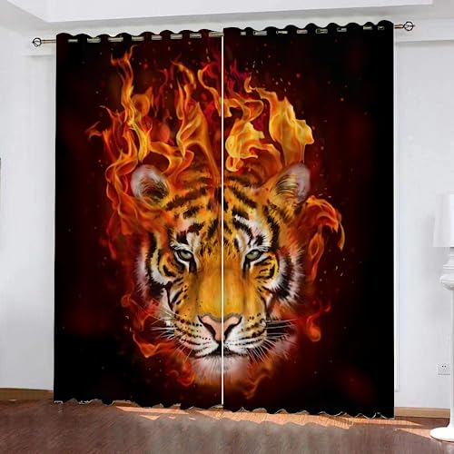 GIOVIA 3D Tiger Vorhänge Abdunkelnde Tier Tiger Kindervorhänge Vorhang mit ösen 2er Set Gardinen Blickdicht Verdunkelungs für Kinderzimmer Schlafzimmer Wohnzimmer B 150 X H 166 cm GIOVIA 3D Tiger Vorhänge Abdunkelnde Tier Tiger Kindervorhänge Vorhang mit ösen 2er Set Gardinen Blickdicht Verdunkelungs für Kinderzimmer Schlafzimmer Wohnzimmer B 150 X H 166 cm von GIOVIA