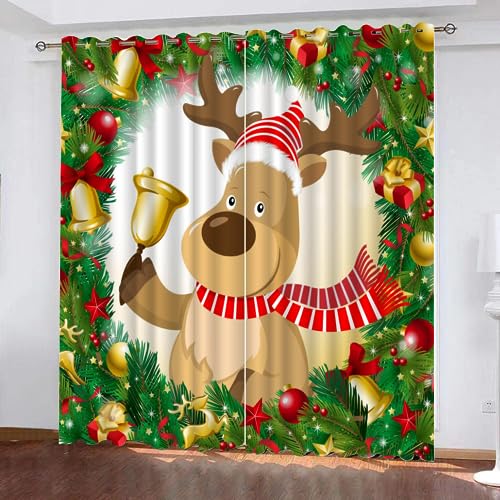 GIOVIA 3D Weihnachten Vorhänge Abdunkelnde Weihnachten Rentier Kindervorhänge Vorhang mit ösen 2er Set Gardinen Blickdicht Verdunkelungs für Kinderzimmer Schlafzimmer Wohnzimmer B 110 X H 95 cm GIOVIA 3D Weihnachten Vorhänge Abdunkelnde Weihnachten Rentier Kindervorhänge Vorhang mit ösen 2er Set Gardinen Blickdicht Verdunkelungs für Kinderzimmer Schlafzimmer Wohnzimmer B 110 X H 95 cm von GIOVIA