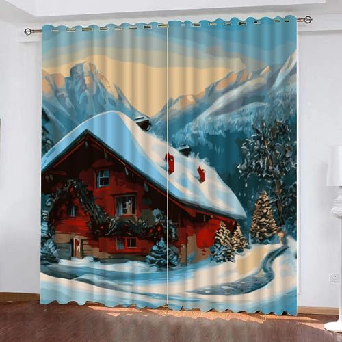 GIOVIA 3D Weihnachten Vorhänge Abdunkelnde Winter Thema Kindervorhänge Vorhang mit ösen 2er Set Gardinen Blickdicht Verdunkelungs für Kinderzimmer Schlafzimmer Wohnzimmer B 110 X H 95 cm GIOVIA 3D Weihnachten Vorhänge Abdunkelnde Winter Thema Kindervorhänge Vorhang mit ösen 2er Set Gardinen Blickdicht Verdunkelungs für Kinderzimmer Schlafzimmer Wohnzimmer B 110 X H 95 cm von GIOVIA