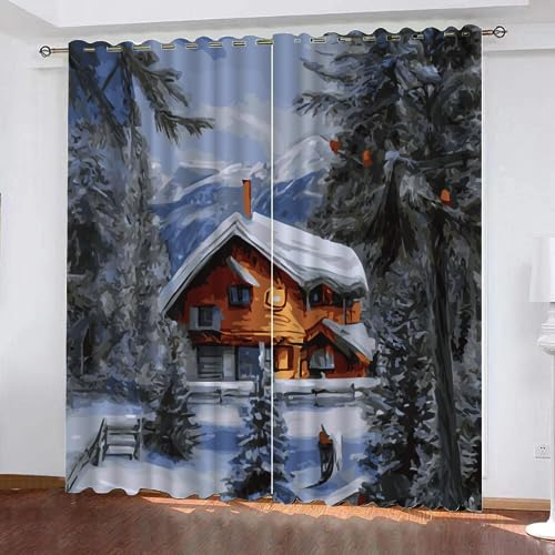 GIOVIA 3D Weihnachten Vorhänge Abdunkelnde Winter Thema Kindervorhänge Vorhang mit ösen 2er Set Gardinen Blickdicht Verdunkelungs für Kinderzimmer Schlafzimmer Wohnzimmer B 110 X H 95 cm GIOVIA 3D Weihnachten Vorhänge Abdunkelnde Winter Thema Kindervorhänge Vorhang mit ösen 2er Set Gardinen Blickdicht Verdunkelungs für Kinderzimmer Schlafzimmer Wohnzimmer B 110 X H 95 cm von GIOVIA