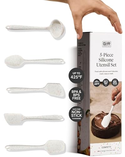 GIR: Get It Right – 5-teiliges Essentials-Allzweck-Set – Schöpflöffel, Pfannenwender, Wender, Löffel und Löffel, antihaftbeschichtet, hitzebeständig, spülmaschinenfest, Küchenutensilien, Backzubehör – von GIR