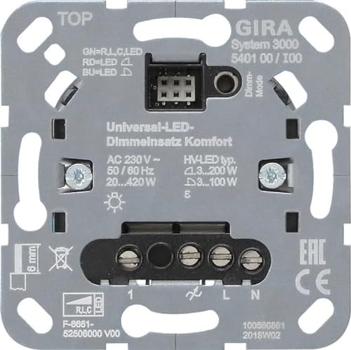GIRA 540100 S3000 Uni-LED-Dimmeins. Komfort 540100 von GIRA