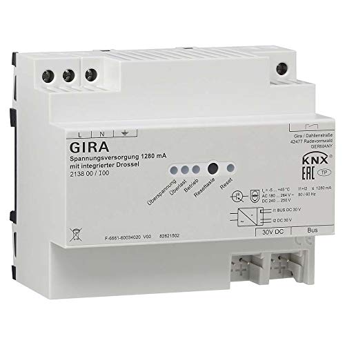 GIRA KNX-Spannungsversorgung 1280mA Drossel REG 213800 (213800) Marke von GIRA