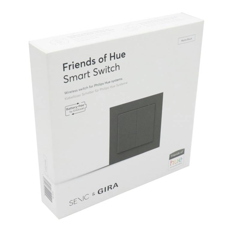 GIRA Senic Friends of Hue Smart Switch (1 Stück) Matt Schwarz Smarter Lichtschalter von GIRA
